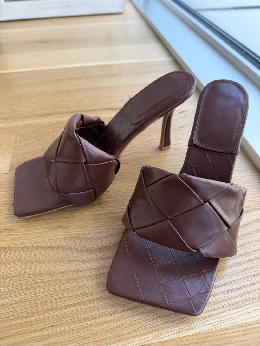 Bottega Designer inspired High Heel Slide Mules